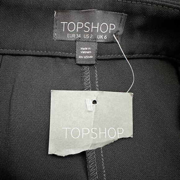 TopShop Black Tailored Style Pleat Front Relaxed Fit Dressy Shorts NWT Size 2 - Picture 9 of 9